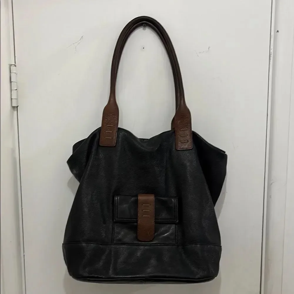 Elegant Black and Brown Tote Bag